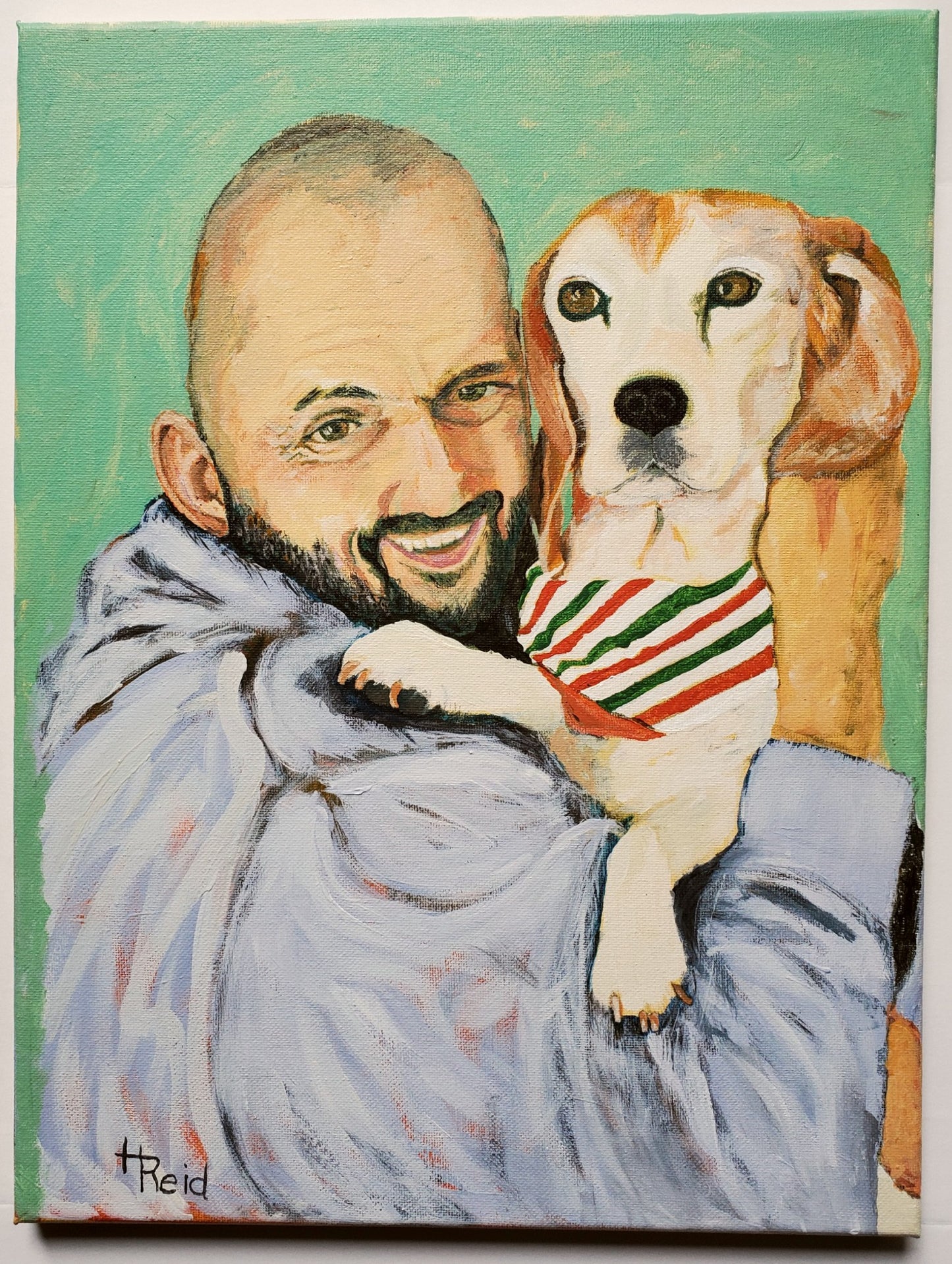 Jim and Fredo, Commission, 16" x 20" Wrapped Canvas, Acrylic Painting
